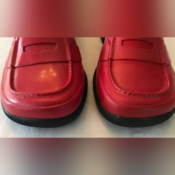 S 6/7 Red Avon Rubber Rain Waterproof Slide Penny Loafer/Moc Never Worn - Picture 4 of 4